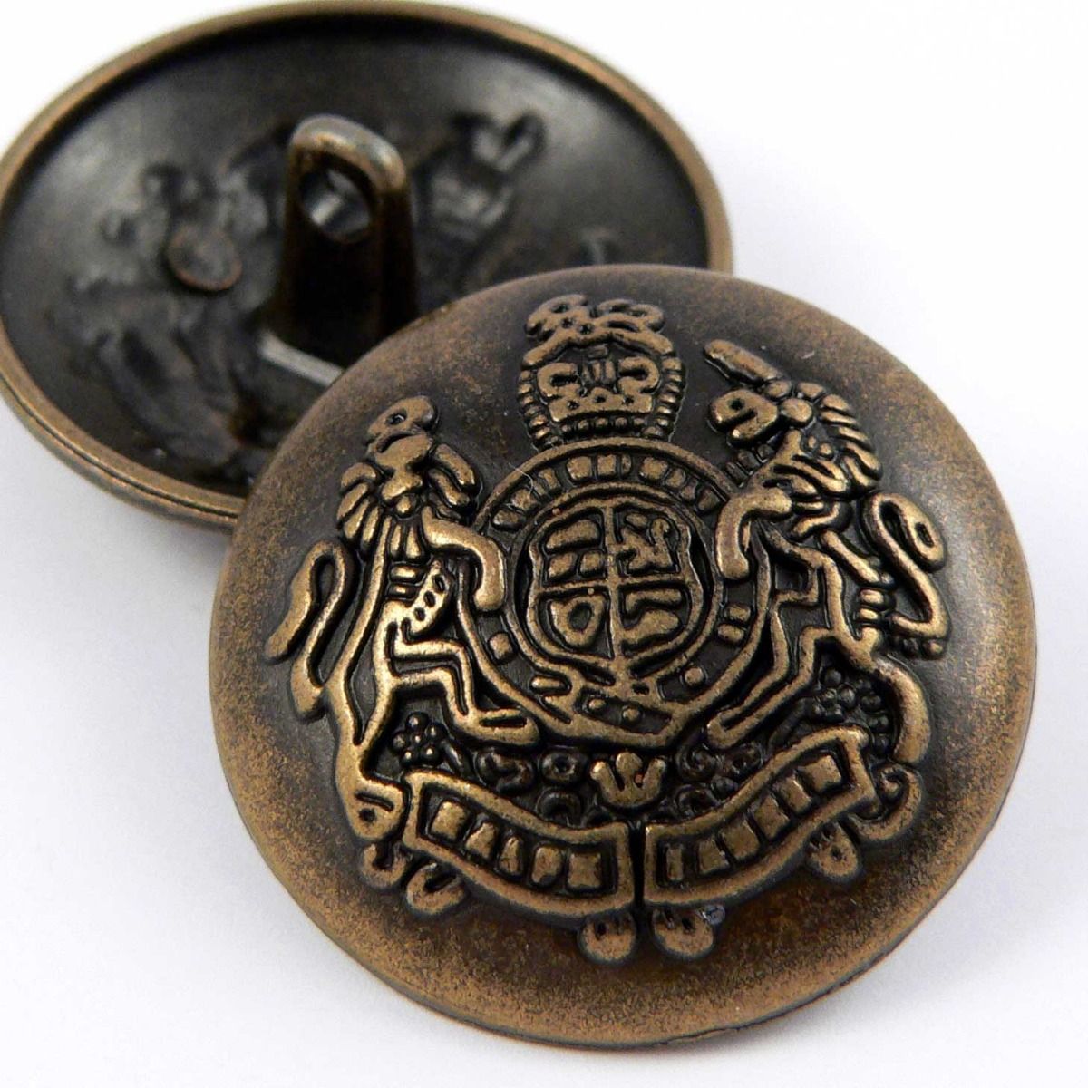 15mm Brass Coat Of Arms Shank Metal Button - Totally Buttons