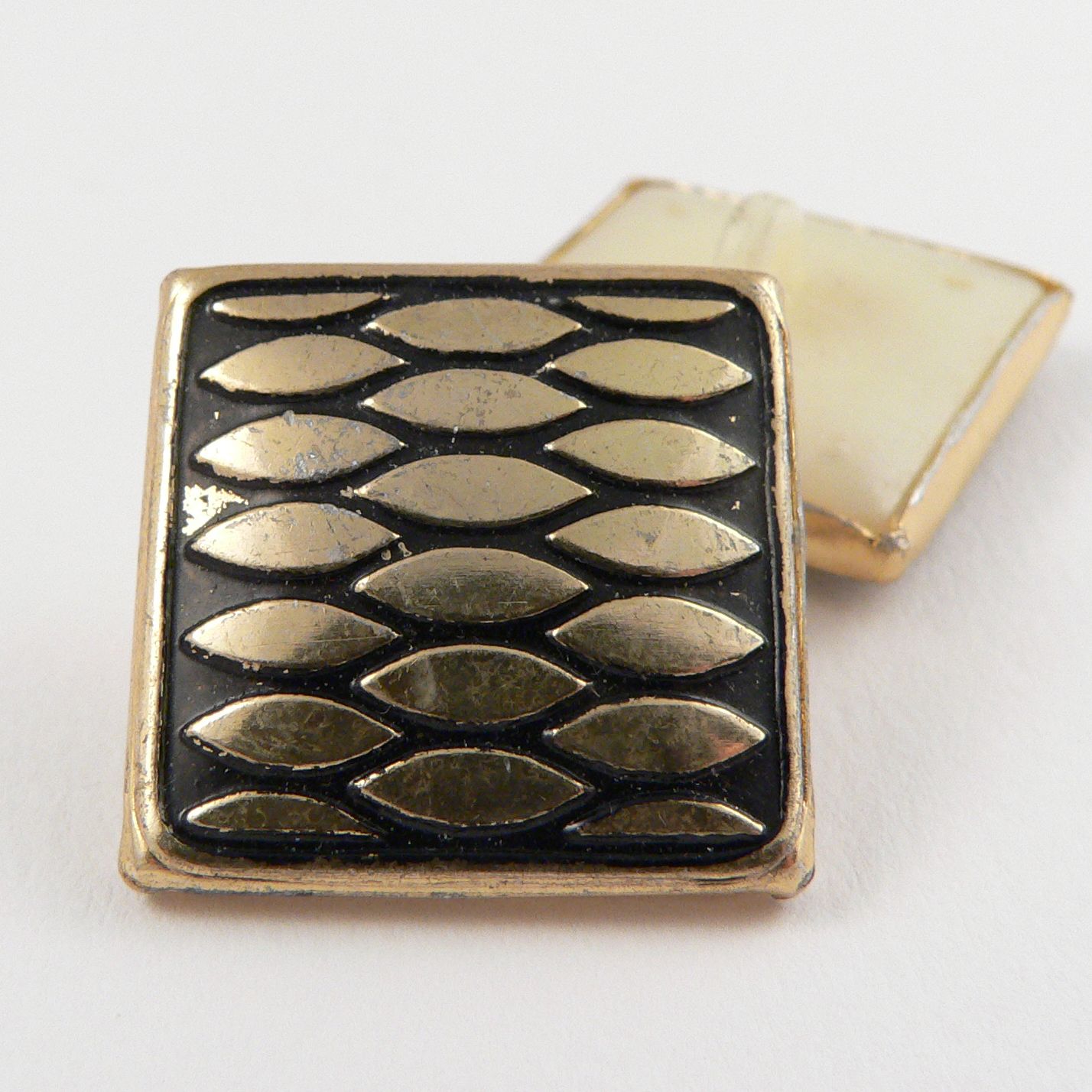 22mm Contemporary Gold/Black Square Shank Coat Button - Totally