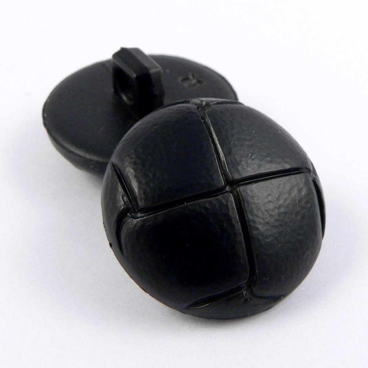 20mm Black Classic Leather Shank Button - Totally Buttons