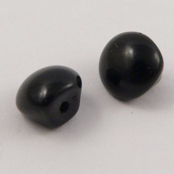 11.5mm Jet Black Glass Shank Button