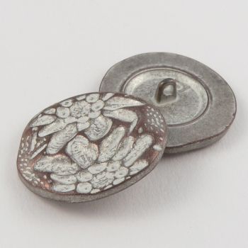 32mm Bronze Metal Floral Shank Button