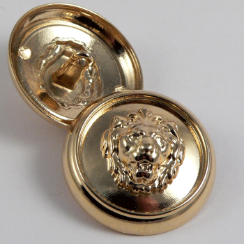 18mm Gold Lion Head Metal Shank Suit Button