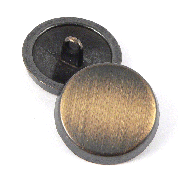 15mm Brushed Brass Chunky Flat Shank Metal Button