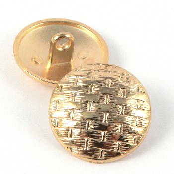 20mm Gold Basket Weave Metal Shank Button