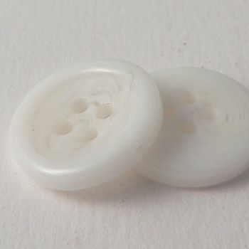 30mm Glossy White Swirl 4 Hole Button
