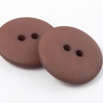 18mm Brown Matt Smartie Style 2 Hole Button - Totally Buttons