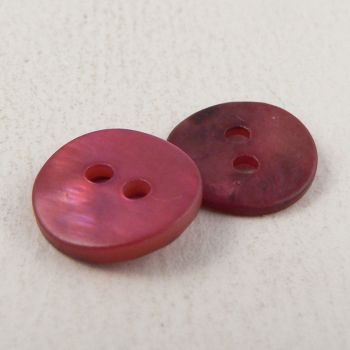 11mm Pink Round Agoya Shell 2 Hole Button