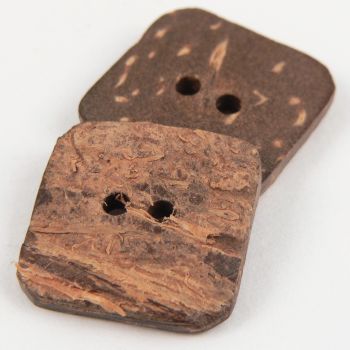 20mm  Coconut Square 2 Hole Button