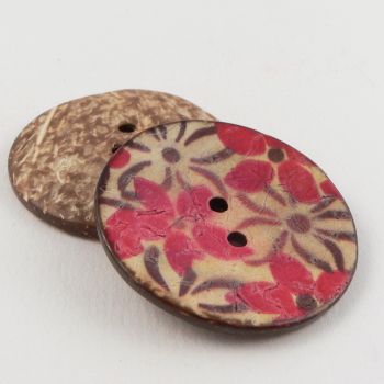 40mm Coconut Floral 2 Hole Button