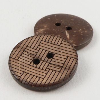 50mm Coconut Round Parquet Effect 2 Hole Button