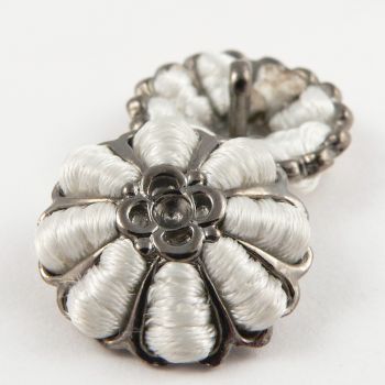 19mm Pewter Metal & Ribbon Shank Button