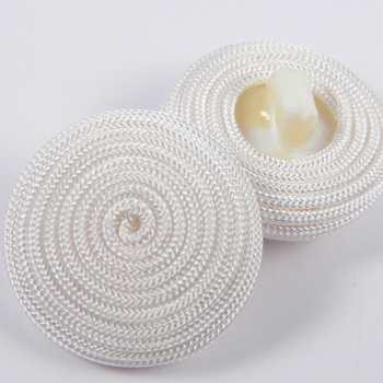 15mm White Fine Ribbon Shank Button