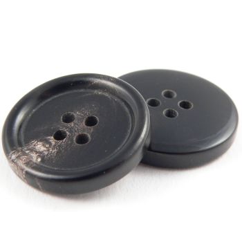 28mm Black/Brown Round Horn 4 Hole Button