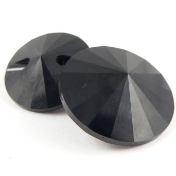 10mm Swarovski Austrian Crystal Jet Black Shank Button