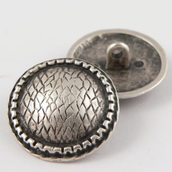 23mm Solid Silver Metal Snake Print Shank Button