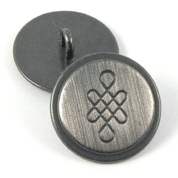 20mm Brushed Pewter Contemporary Metal Shank Suit Button