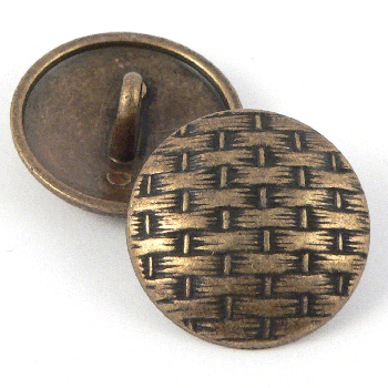 15mm Brass Basket Weave Metal Shank Button