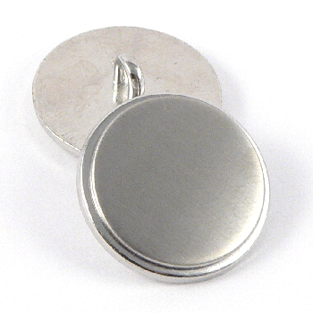 20mm Brushed Silver Flat Shank Suit Metal Button