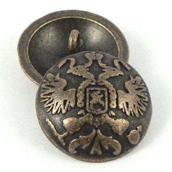 18mm Double Brass Coat Of Arms Metal Shank Button