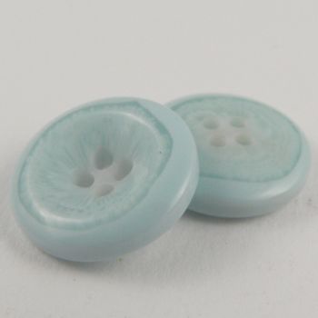 20mm Aqua Blue feathered 4 Hole Button