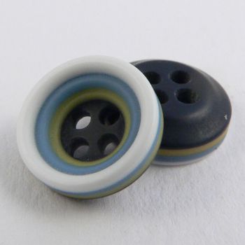 11mm Yellow Blue Black&white Rubber 4 Hole Button