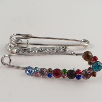 80mm Handmade Multicoloured Faceted Beaded Kilt/Shawl Pin 