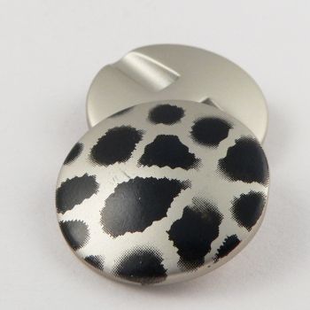 25mm Silver Animal Print Shank Coat Button