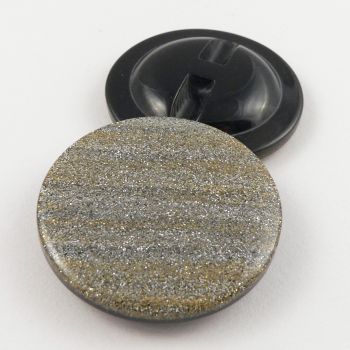 31mm Gold & Silver Glittery Shank Coat Button