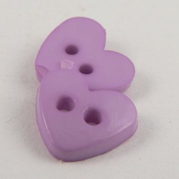 10mm Heart 2 Hole Purple Button