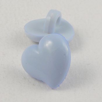 17mm Domed Pale Blue Heart Shank Button