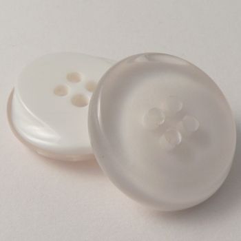 38mm White Pearlised Chunky Irregular Round 4 Hole Coat  Button