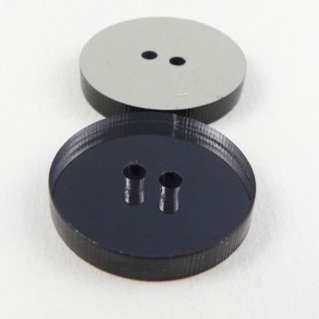 11mm Round Black Mirror 2 Hole Button