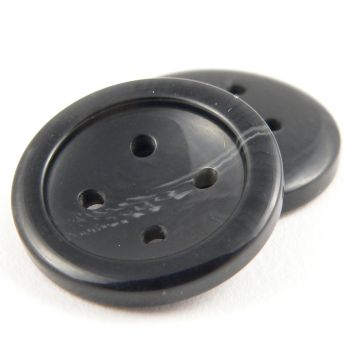 23mm Black Horn Effect 4 Hole Suit Button