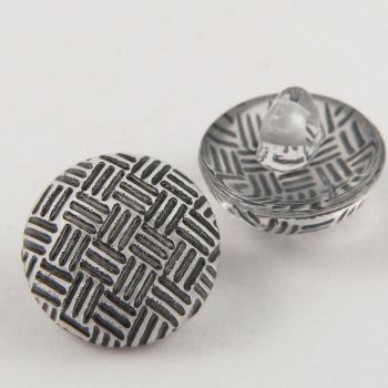 11mm Criss-Cross Black Domed Shank Sewing Button