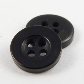 11mm Black 4 Hole Shirt/Suit Button