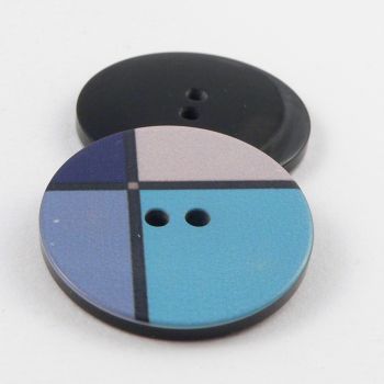 28mm Blue Retro 2 Hole Coat Button