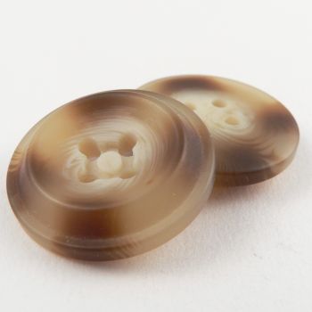 31mm Caramel Horn Effect Matt 4 Hole Coat Button