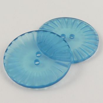 25mm Glass Effect Blue Acrylic 2 Hole Coat Button