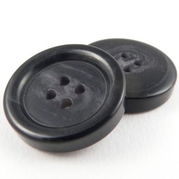 18mm Black Horn Effect Suit 4 Hole Button