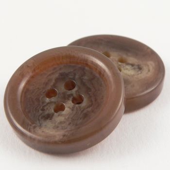 22mm Brown Horn Effect Suit 4 Hole Button