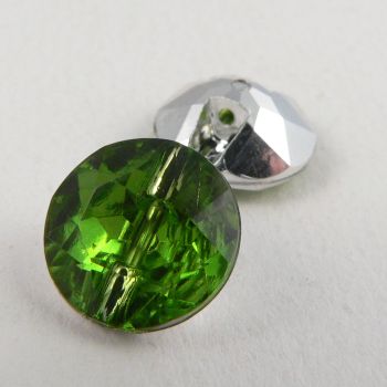 12mm Green Faceted Shank Button