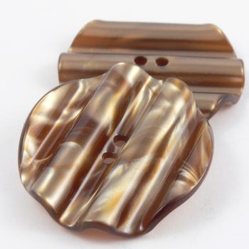 31mm Bronze 2 Hole Crinkle Cut Crisp Coat Button