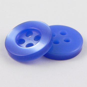 8mm Pearl Royal Blue 4 Hole Shirt Button 