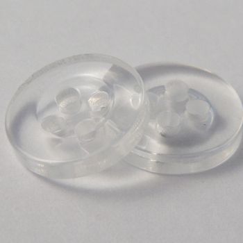 10mm Clear 4 Hole Shirt Button 