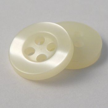 11mm Pearl Cream 4 Hole Shirt Button 