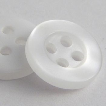 8mm Pearl White 4 Hole Shirt Button 