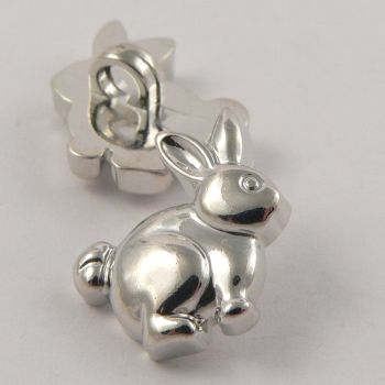 18mm Silver Rabbit Shank Buttons