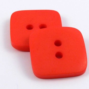 18mm Orange Matt Square Style 2 Hole Button