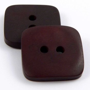 18mm Brown Matt Square Style 2 Hole Button