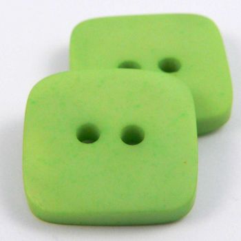 18mm Lime Matt Square Style 2 Hole Button